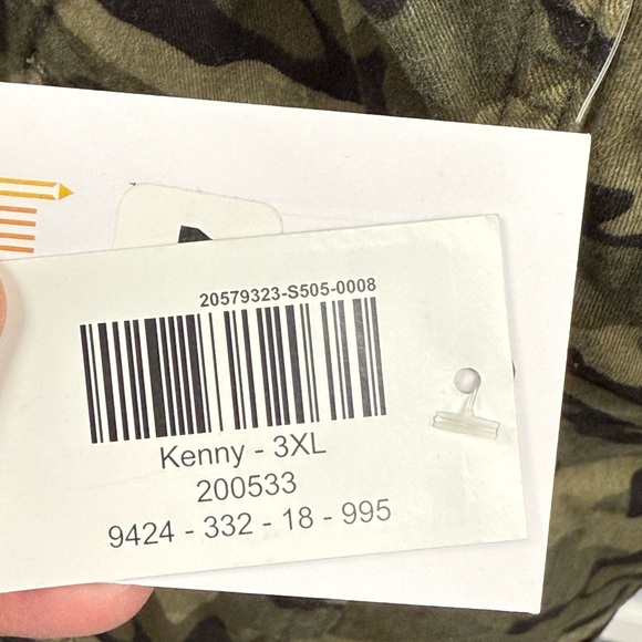 NWT Lularoe Kenny Demin Jacket 3XL Jungle Camouflage Unisex Jean Rare Unicorn 3X - Picture 6 of 10